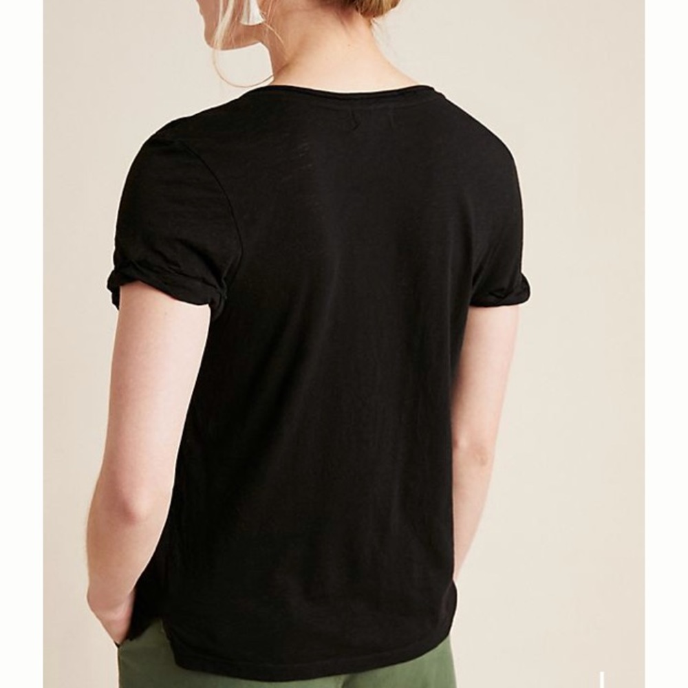 Anthropologie t.la Pocket Tee Black Cotton Shirt - Picture 4 of 7